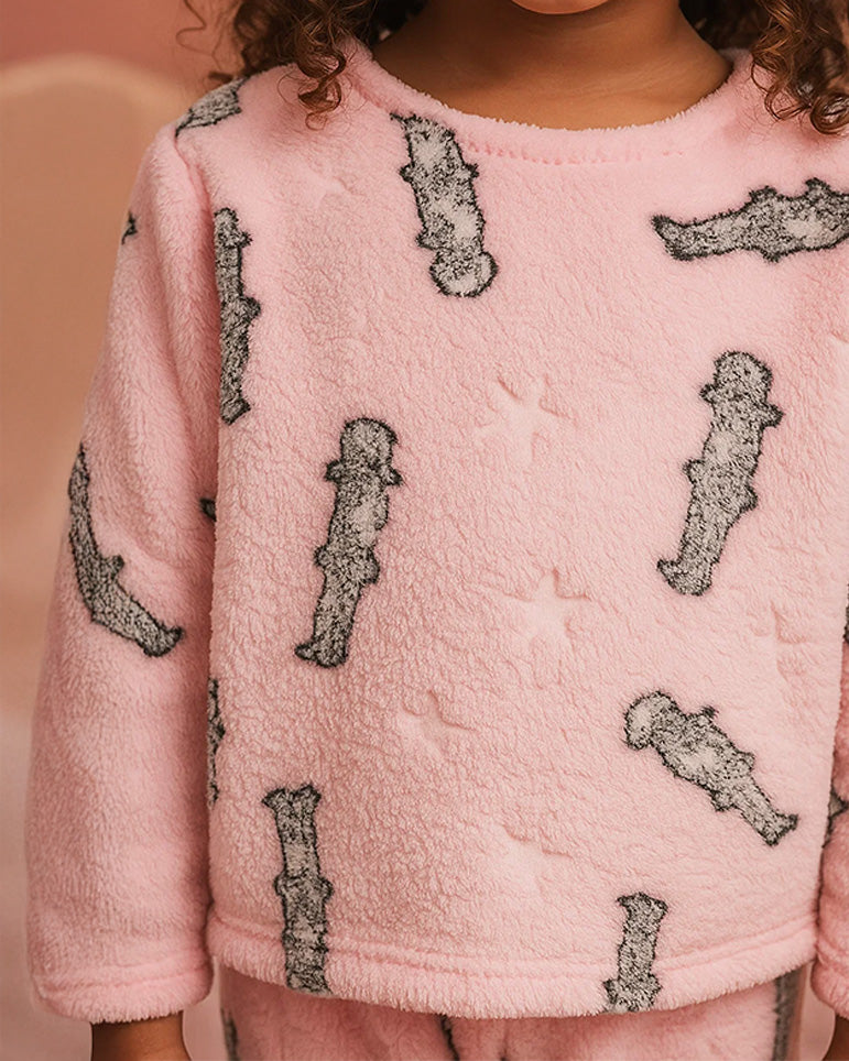 Pijama Afelpada Niña Polar de 2 Piezas · Brilla en la Oscuridad · Tallas 4 a 10 · Diseño Cascanueces