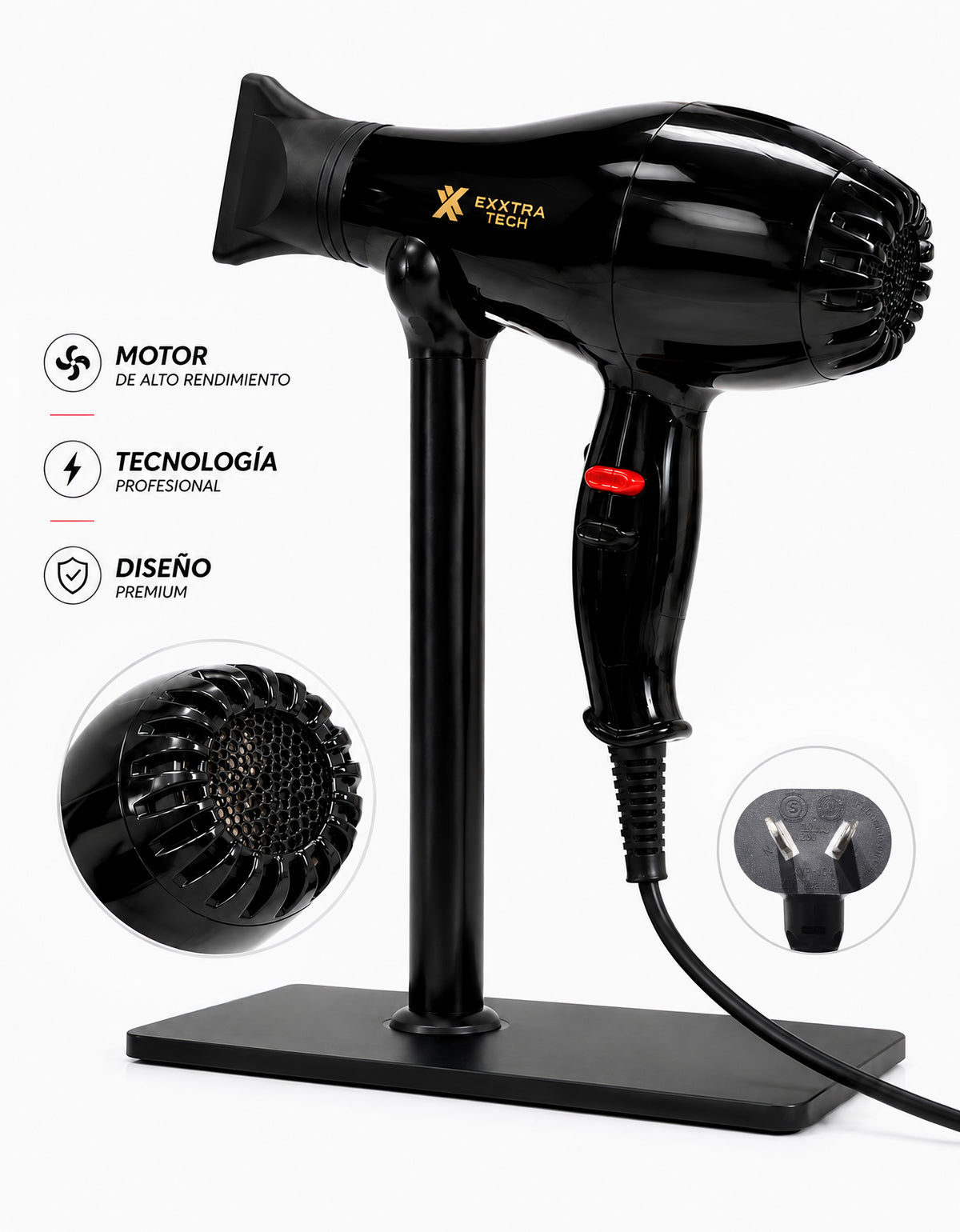 Secadora de Cabello 2000 W · Negro