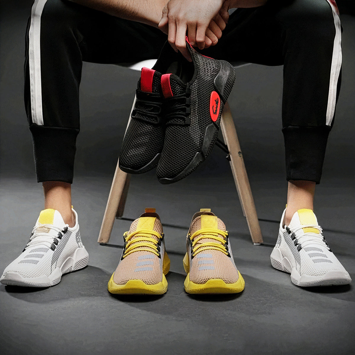 Tenis Deportivos Unisex de Malla Transpirable · Suela Ligera Antiderrapante · Tallas 39, 40 y 44 color Negro