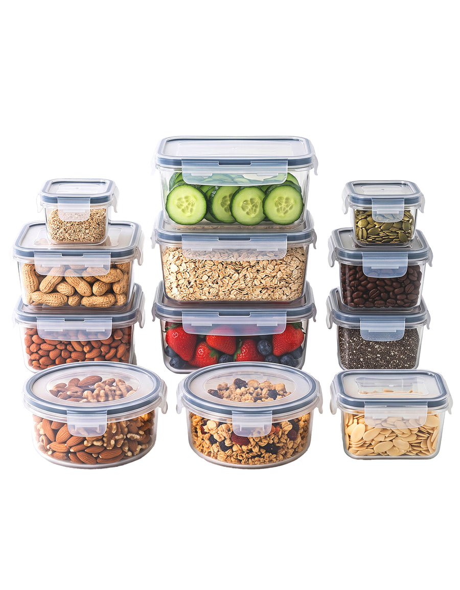 Set de 12 Recipientes Herméticos para Comida · Apilables · Libres de BPA