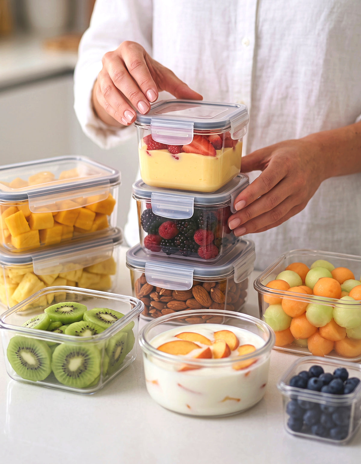 Set de 12 Recipientes Herméticos para Comida · Apilables · Libres de BPA