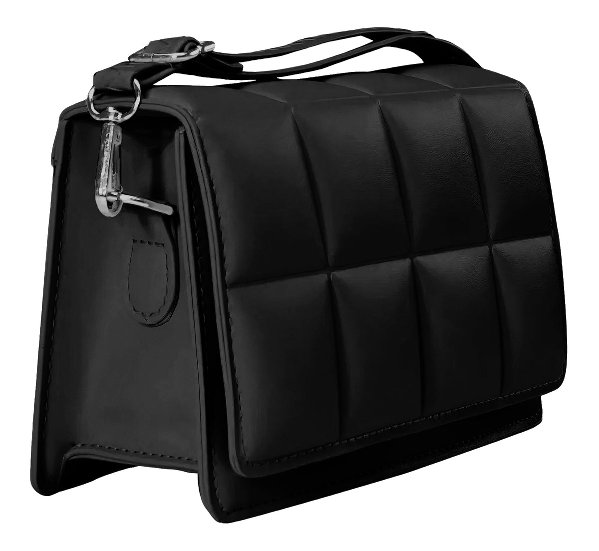 Bolsa Crossbody Mujer Acolchada con Broche Magnético 20.5 × 12.5 cm color Negro