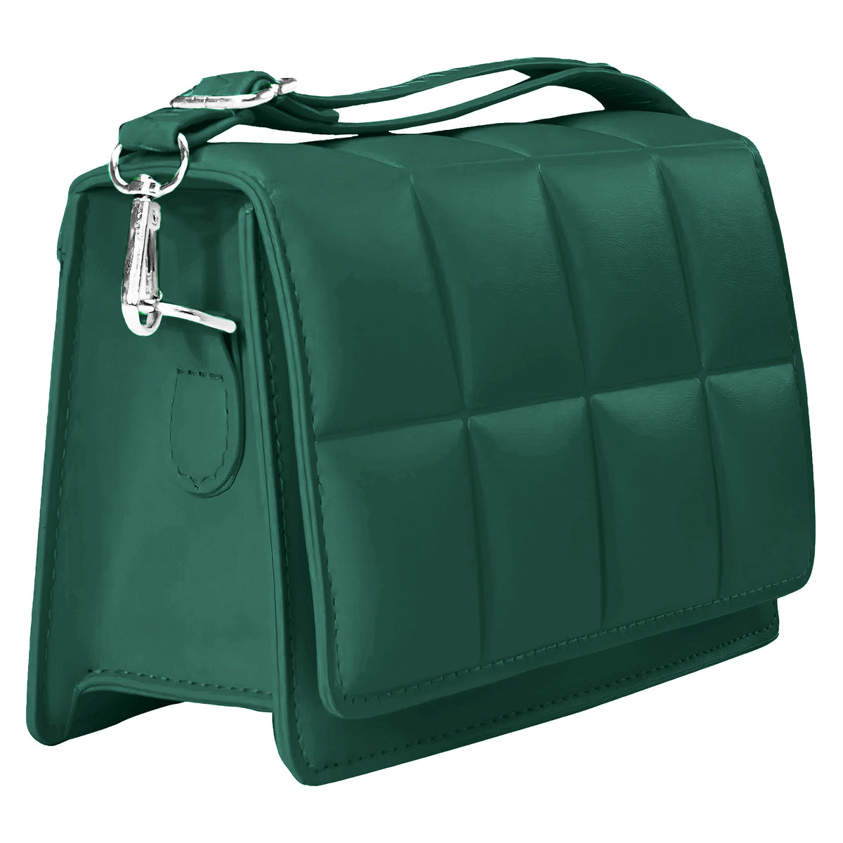 Bolsa Crossbody Mujer Acolchada con Broche Magnético 20.5 × 12.5 cm color Verde