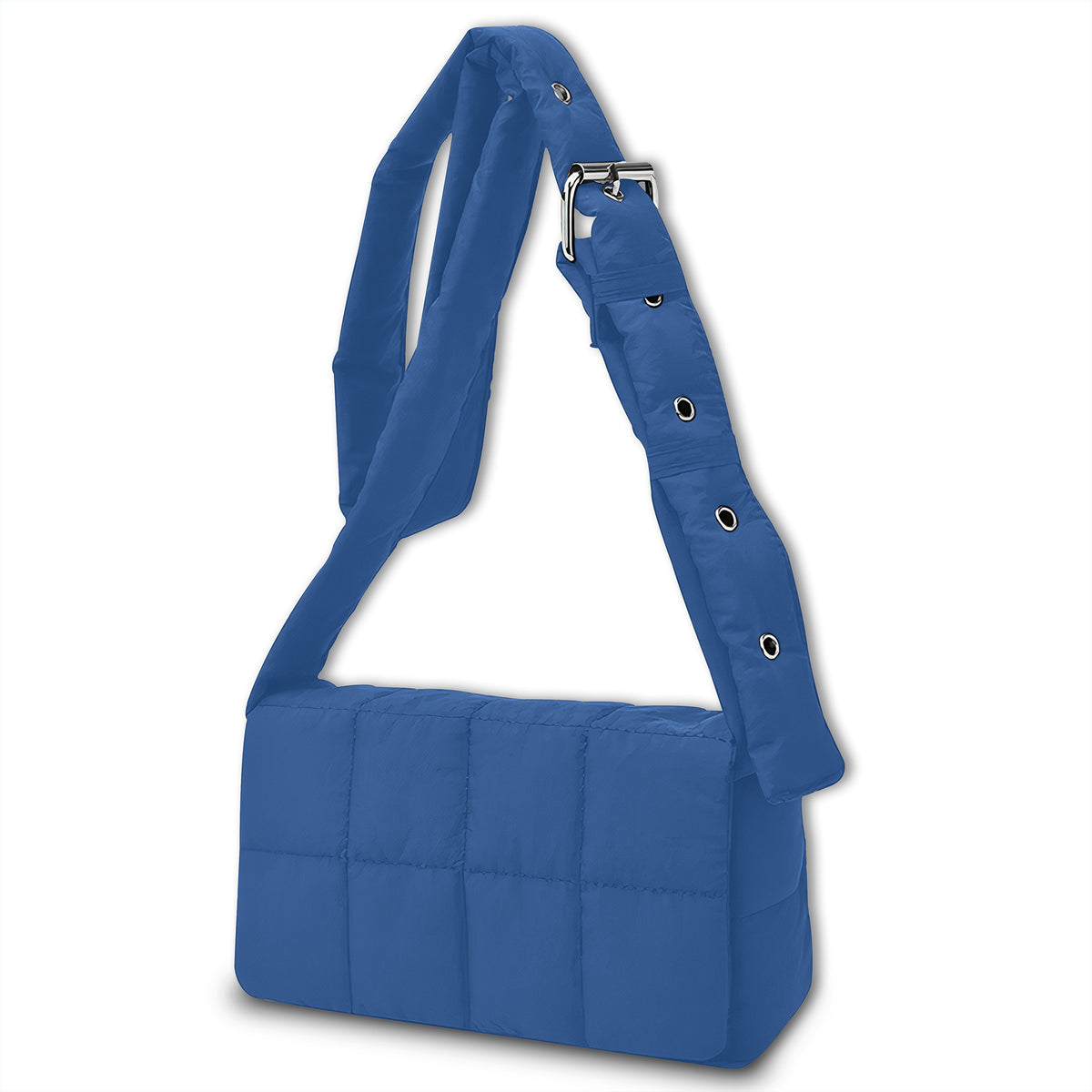 Bolso de Hombro Acolchado Mujer · Correa Ancha Ajustable · Gran Capacidad color Azul