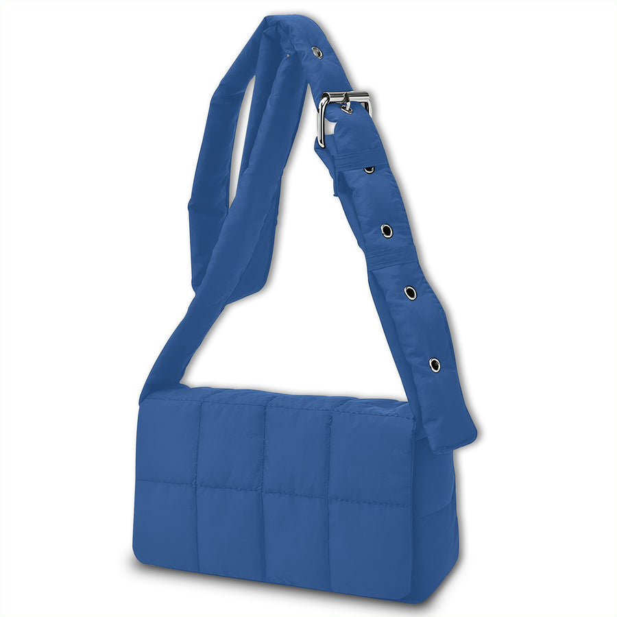 Bolso de Hombro Acolchado Mujer · Correa Ancha Ajustable · Gran Capacidad color Azul