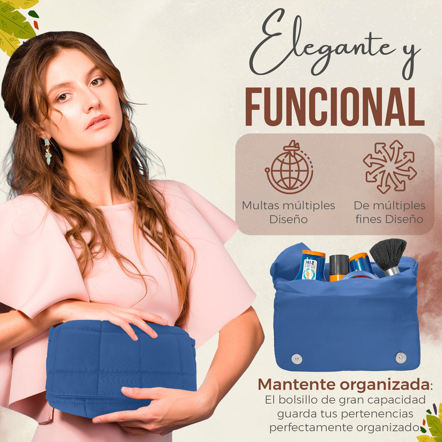 Bolso de Hombro Acolchado Mujer · Correa Ancha Ajustable · Gran Capacidad color Azul