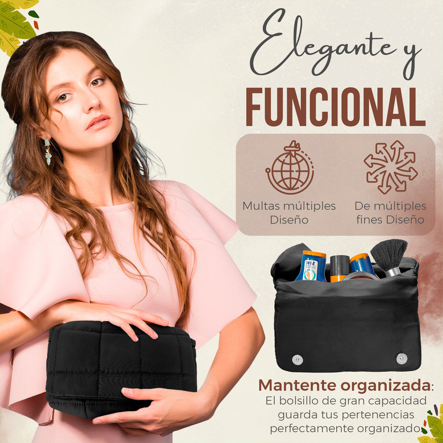 Bolso de Hombro Acolchado Mujer · Correa Ancha Ajustable · Gran Capacidad color Negro