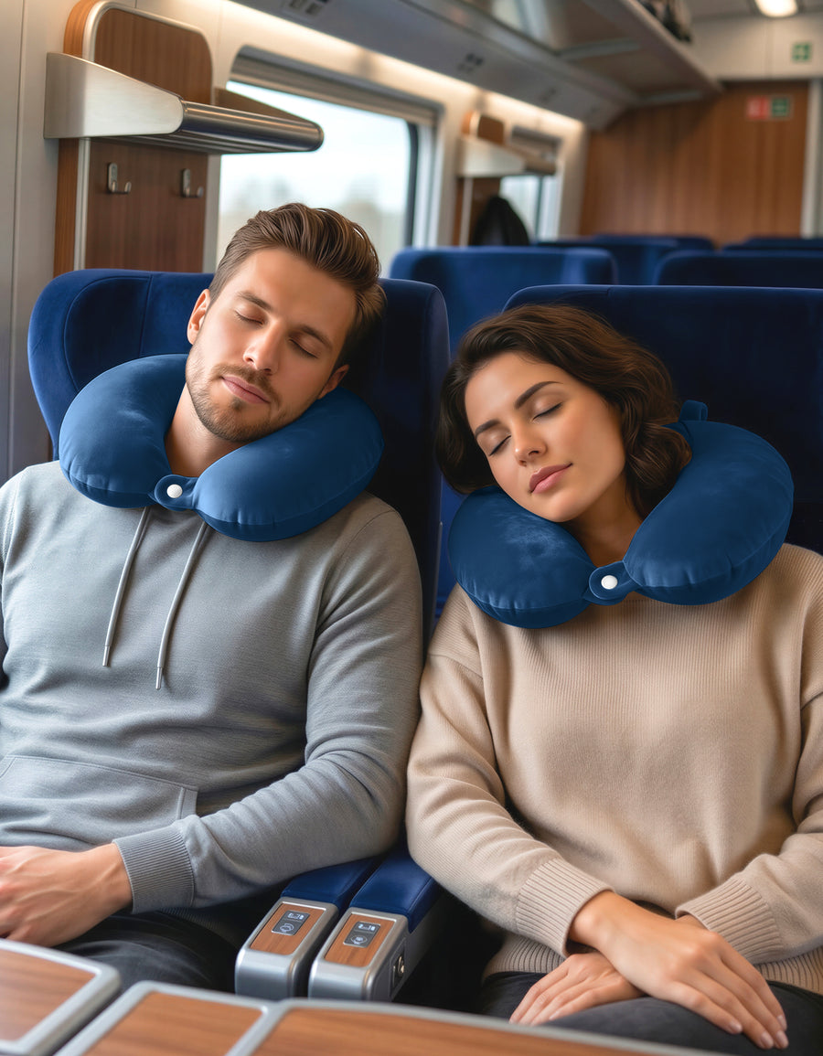 Almohada de Viaje Cervical para Cuello color Azul Marino