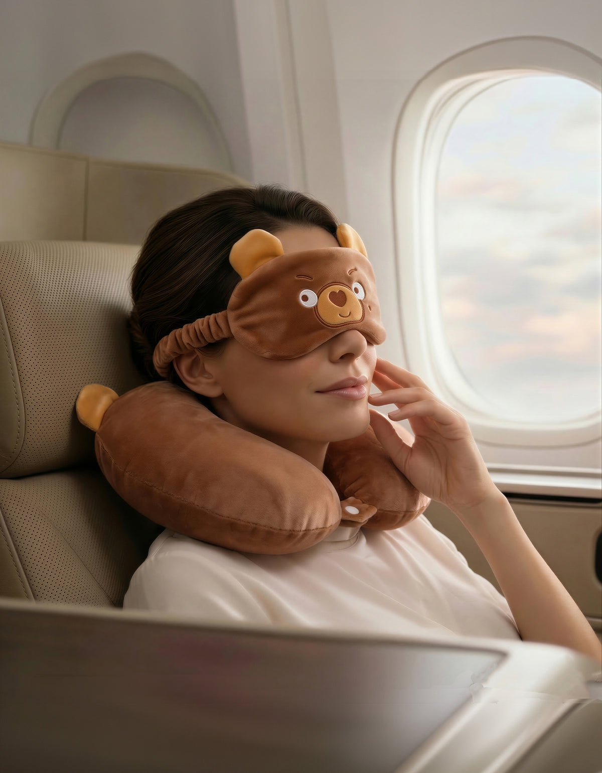 Almohada de Viaje Cervical para Cuello color Café ·2