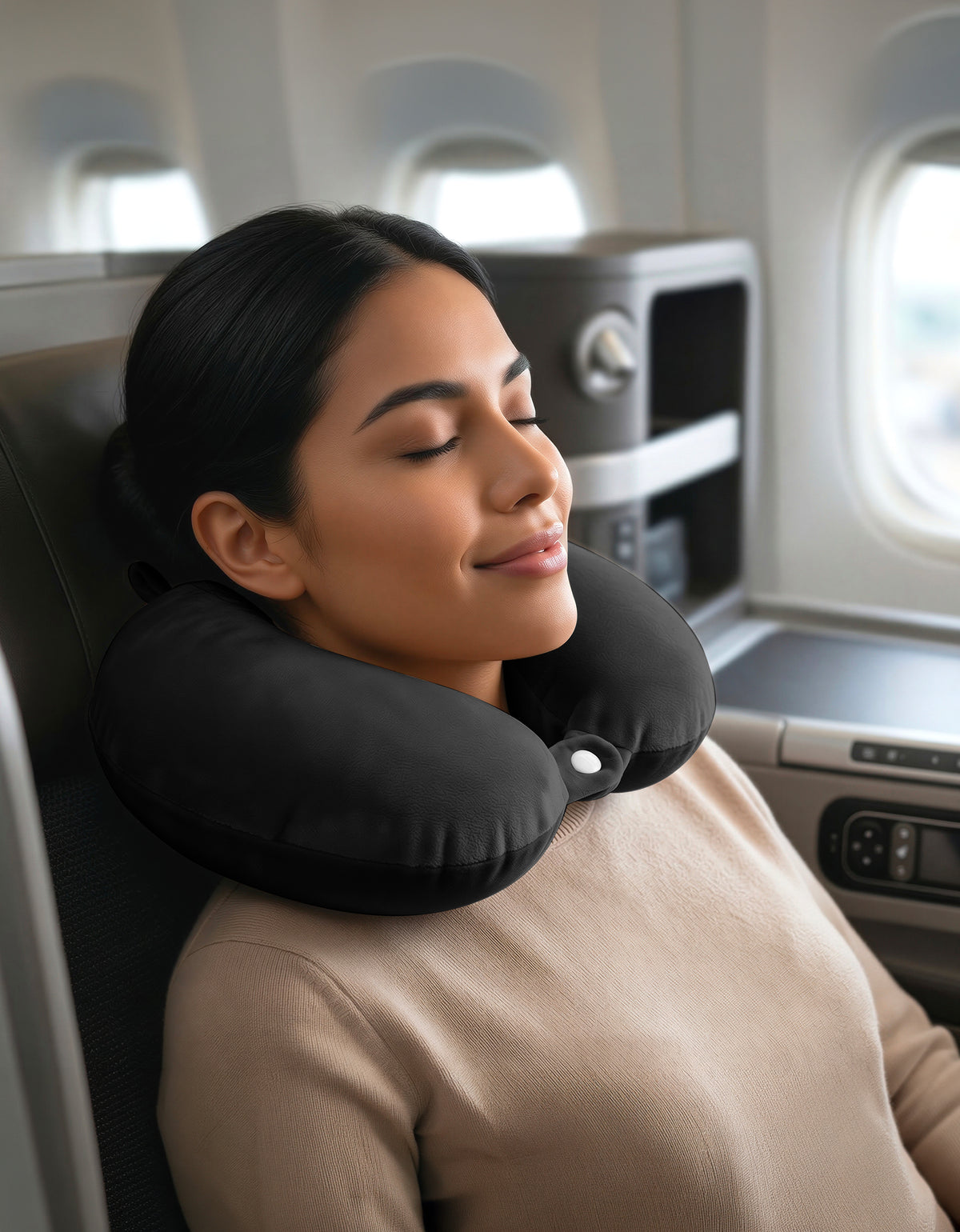Almohada de Viaje Cervical para Cuello color Negro