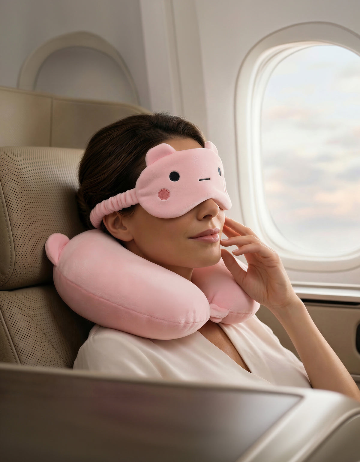 Almohada de Viaje Cervical para Cuello color Rosa ·2