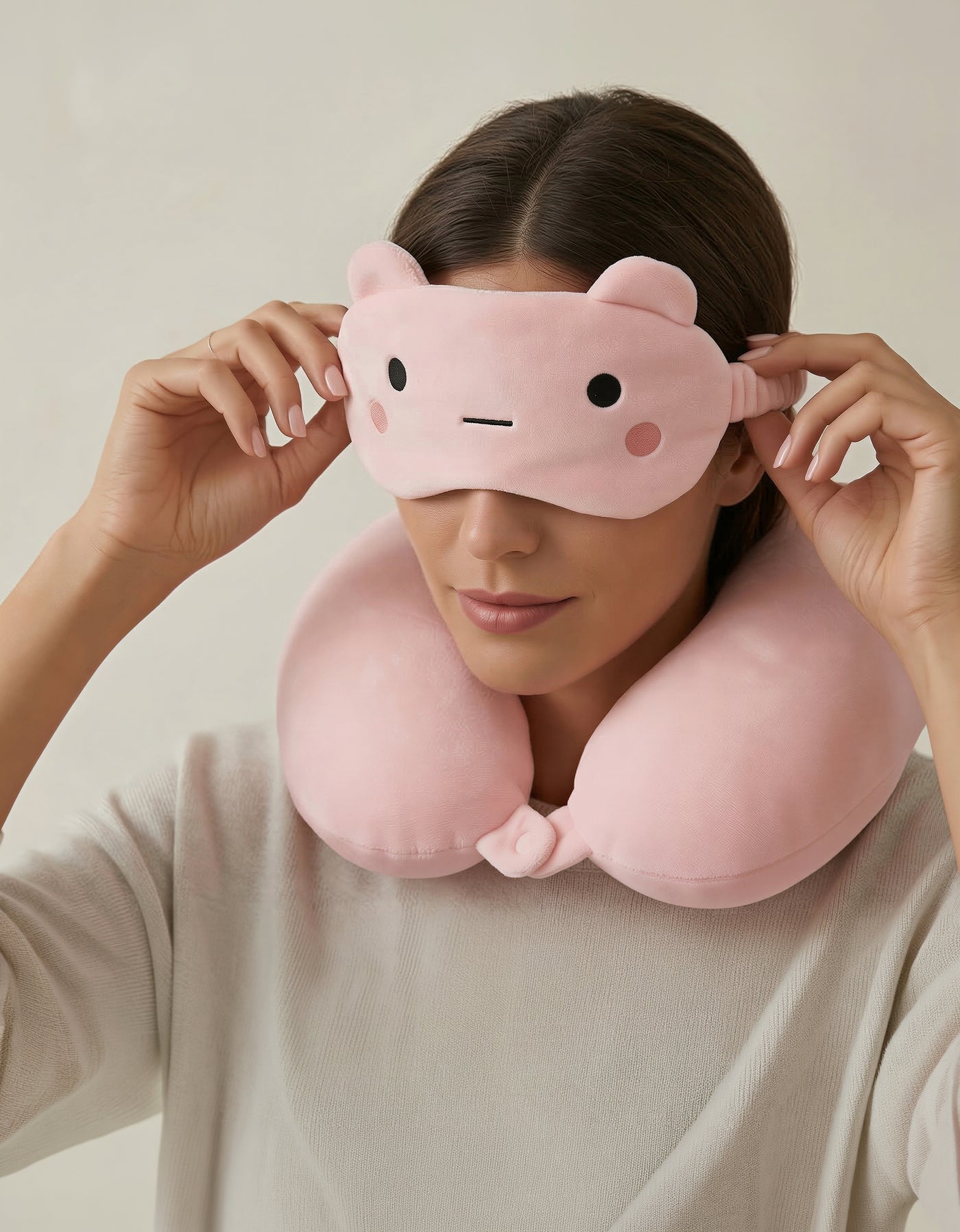 Almohada de Viaje Cervical para Cuello color Rosa ·2