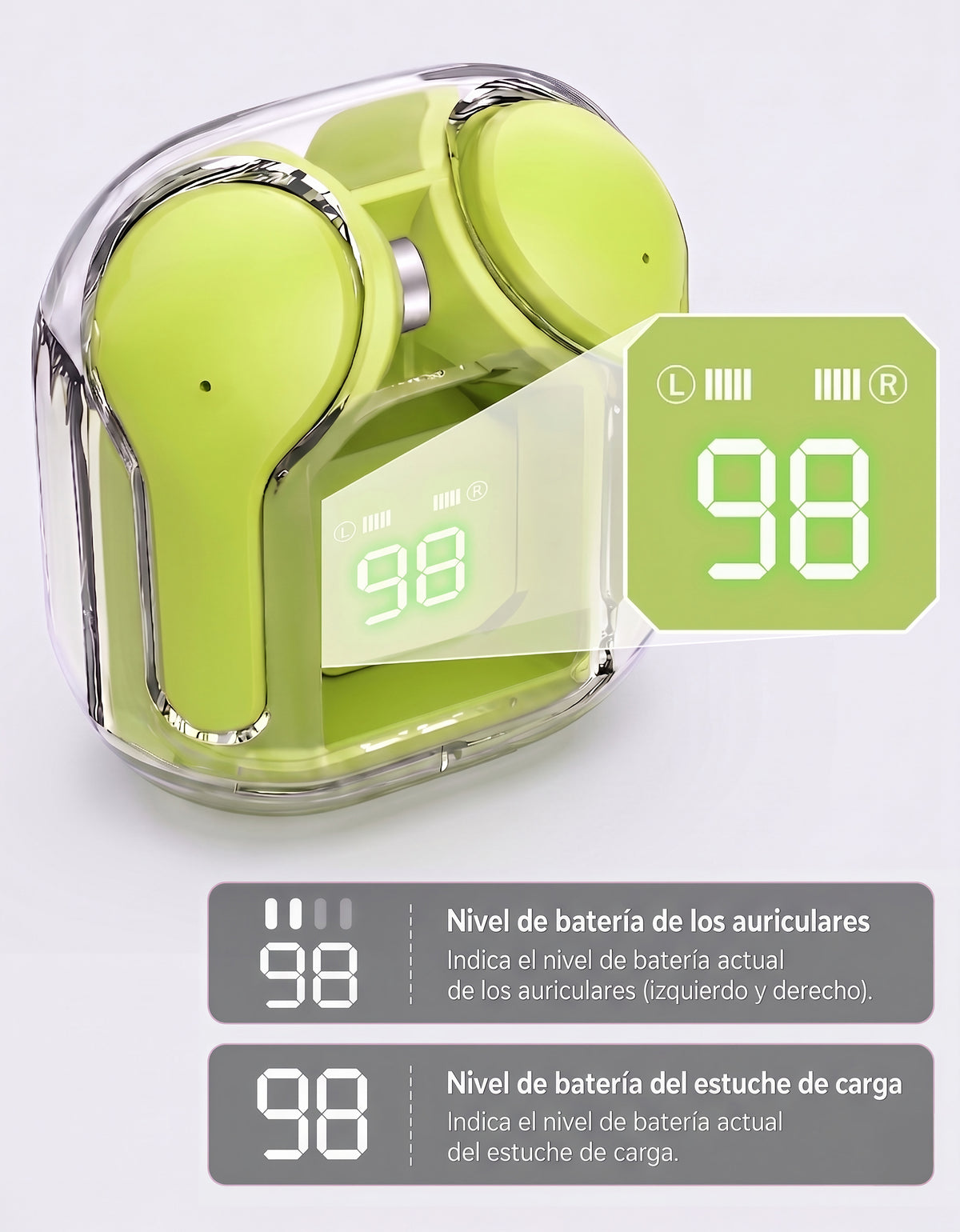 Audífonos Inalámbricos Bluetooth con Luz LED HK3 color Amarillo