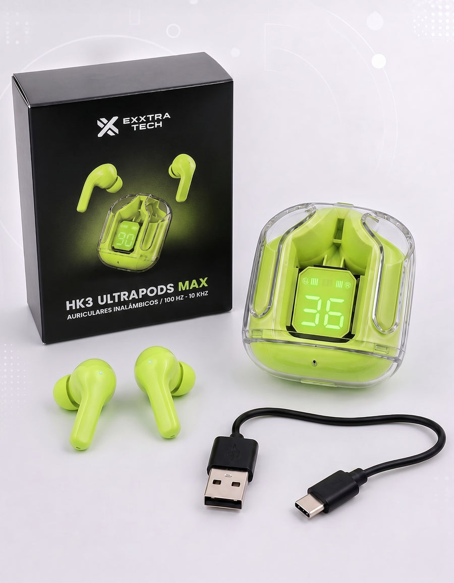 Audífonos Inalámbricos Bluetooth con Luz LED HK3 color Amarillo