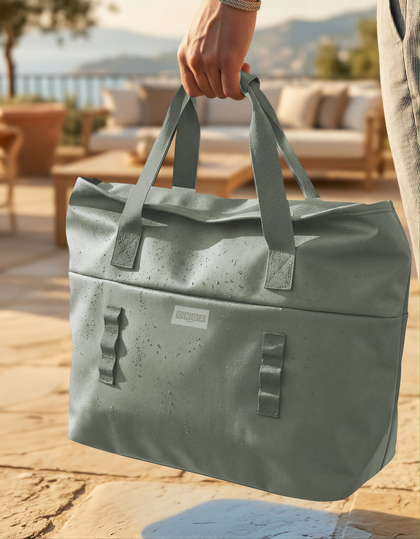 Bolsa Térmica Tote Grande 43 × 14 × 36 cm color Verde Claro