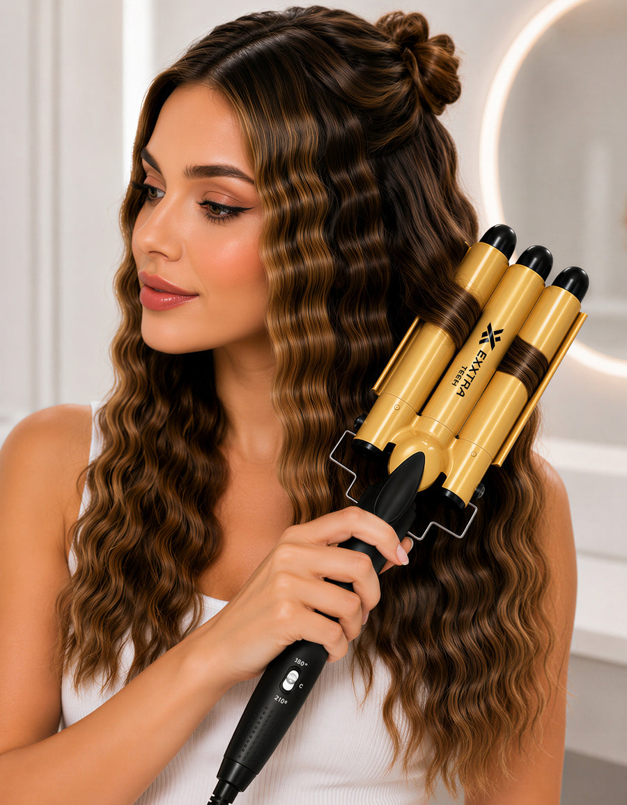 Buclera Triple para Ondas 130 W color Dorado
