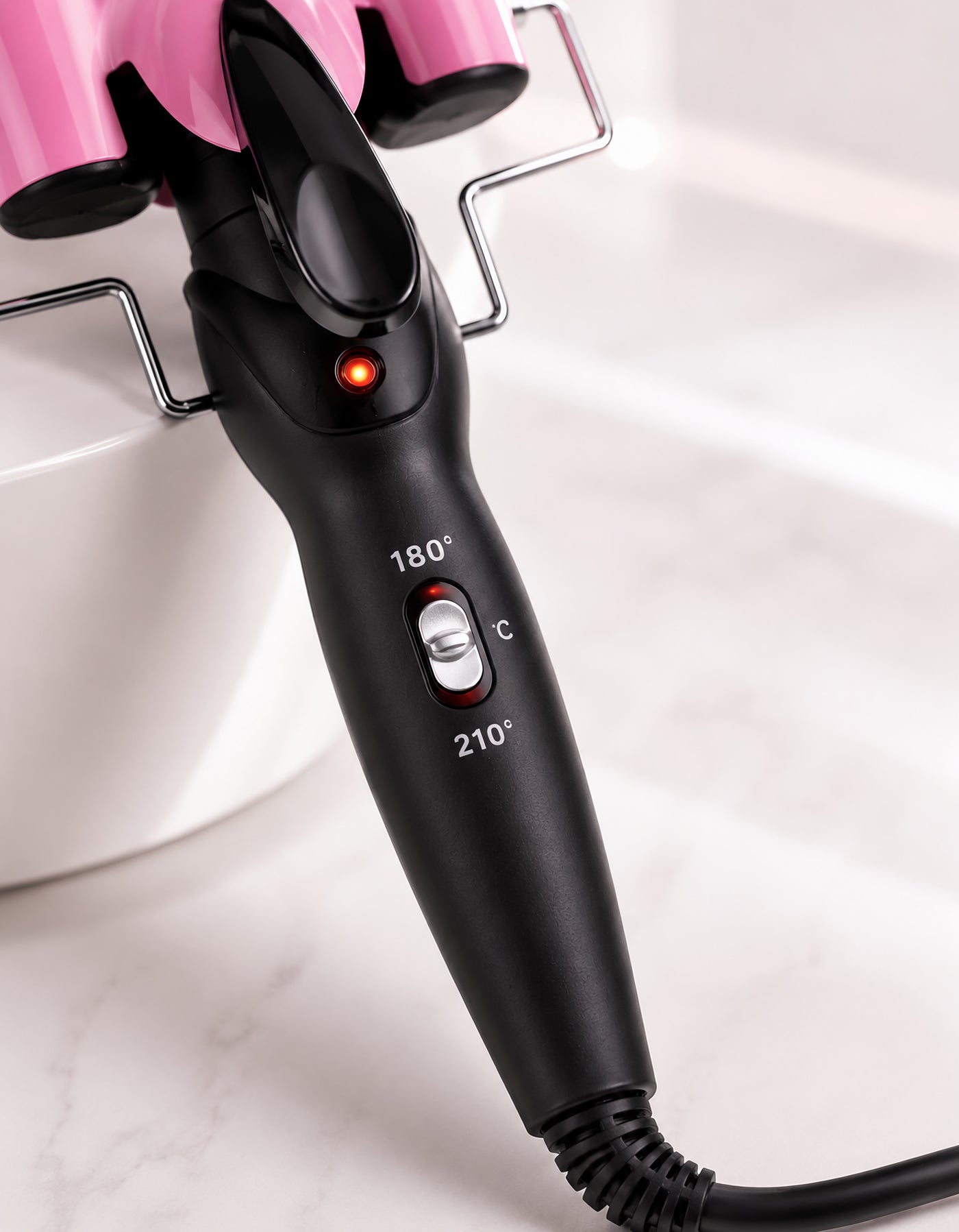 Buclera Triple para Ondas 130 W color Rosa
