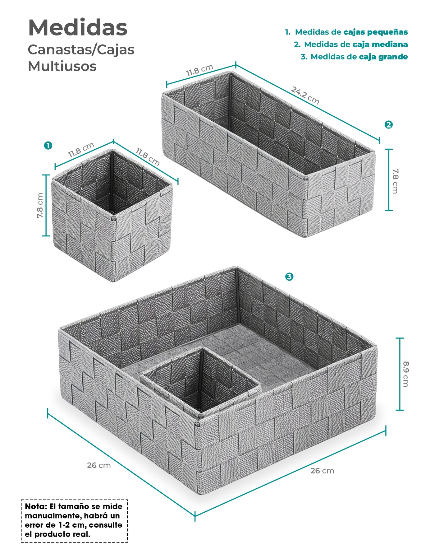 Canastas Organizadoras de Mimbre · Set de 4