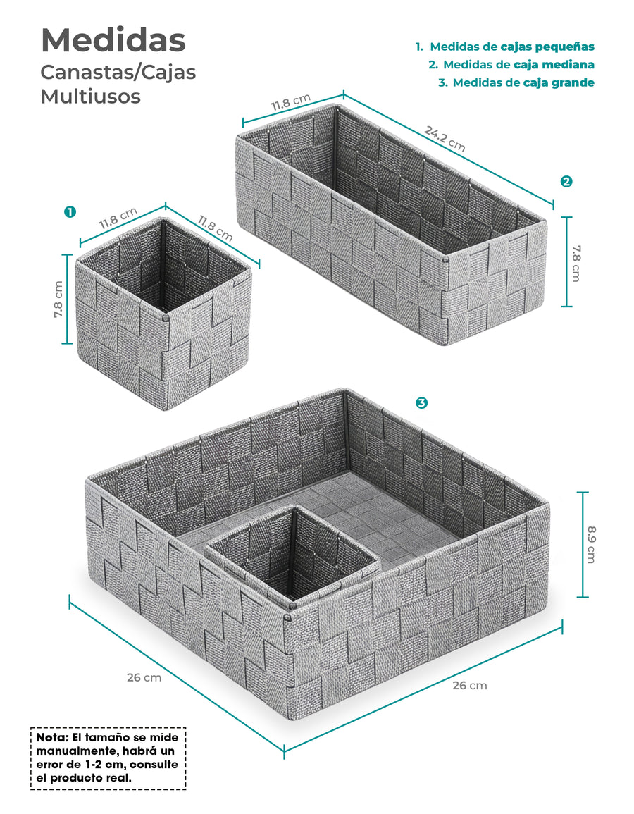 Canastas Organizadoras de Mimbre · Set de 4