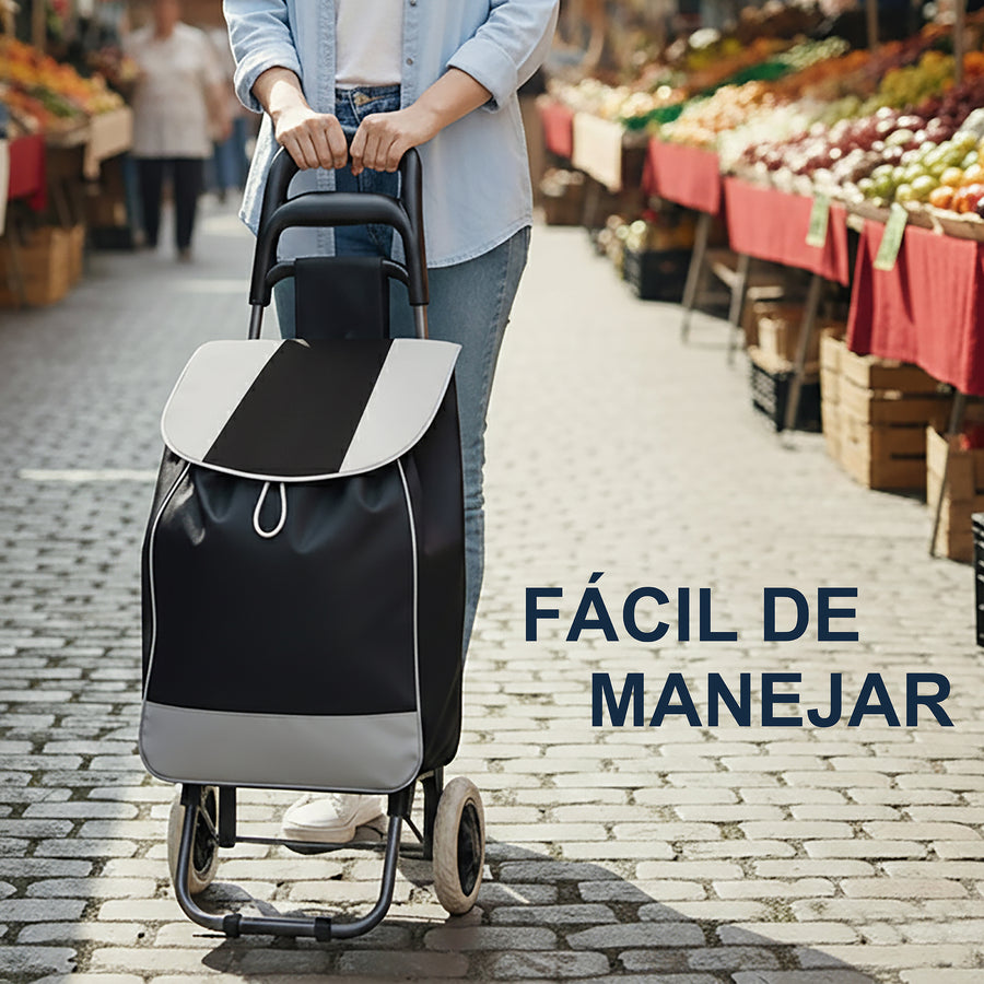 Carrito de Compras Plegable con Ruedas (Mandado) color Negro