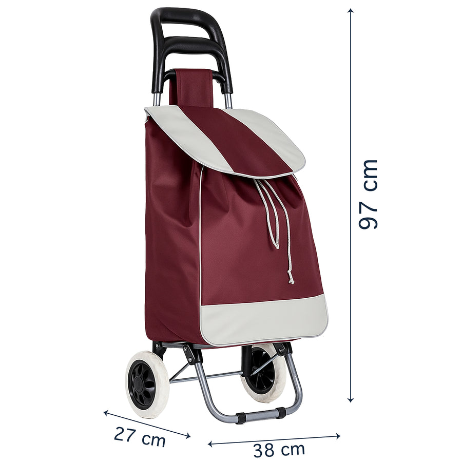 Carrito de Compras Plegable con Ruedas (Mandado) color Vino