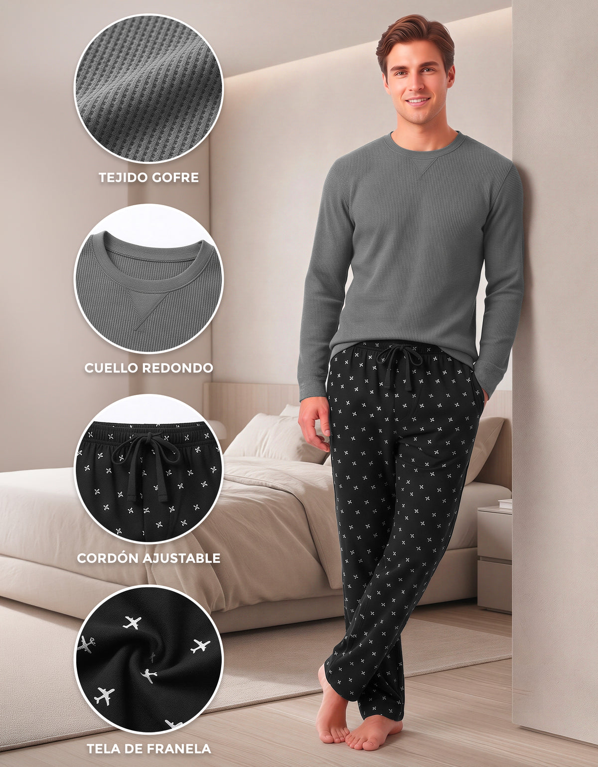 Conjunto Térmico Playera y Pants Polar · 2 Piezas (M5233) color Único