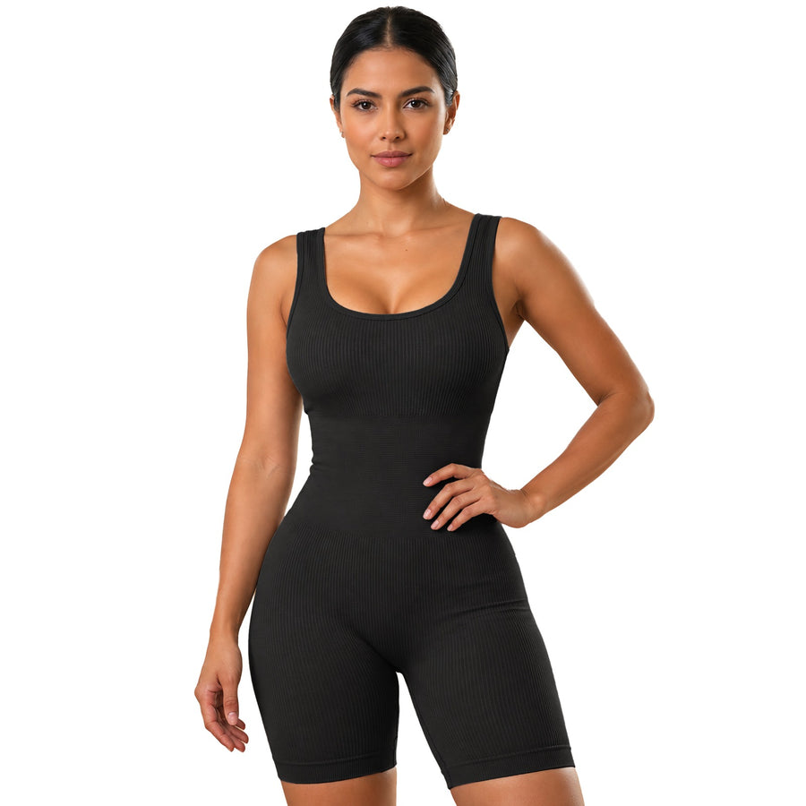Enterizo Deportivo Mujer · Jumpsuit Corto y Largo · Unitalla color Corto · Negro