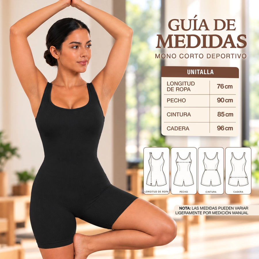 Enterizo Deportivo Mujer · Jumpsuit Corto y Largo · Unitalla color Corto · Negro