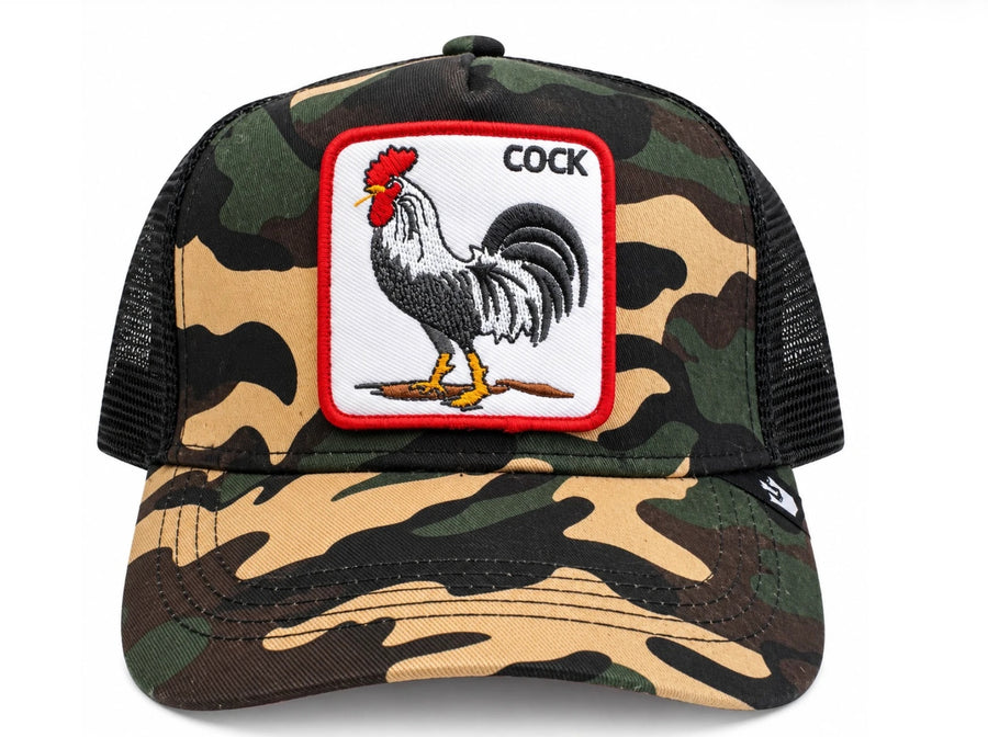 Gorra Trucker con Malla Diseño de Animales · Ajustable · Diseño Gallo camuflaje