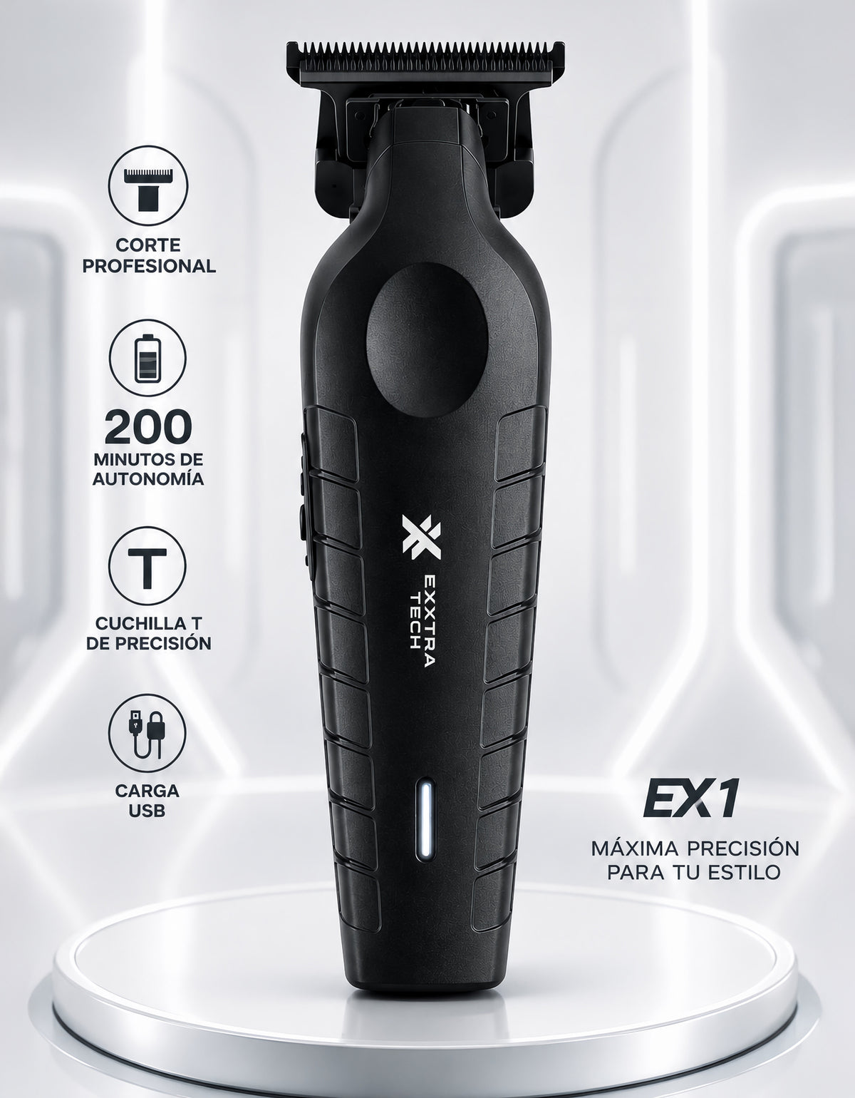 Máquina Cortapelo Recargable USB-C color Negro