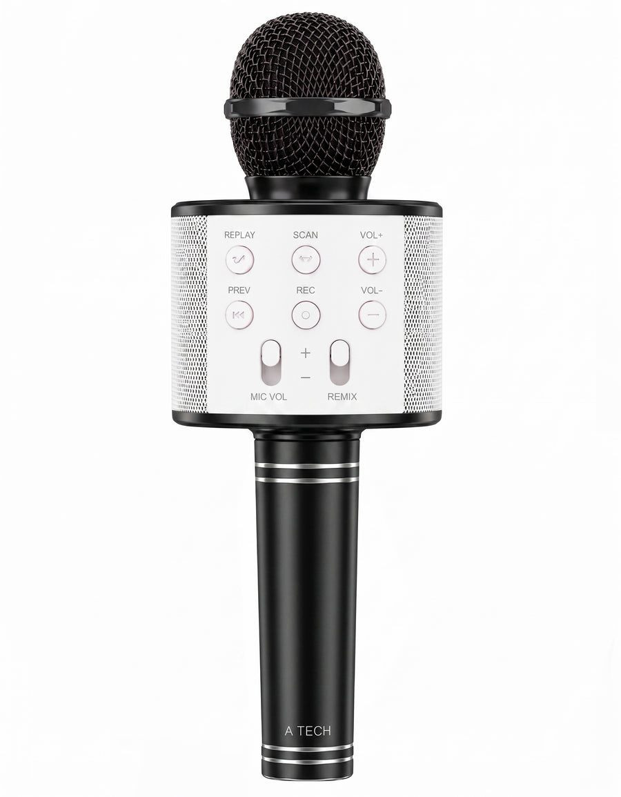 Micrófono Karaoke Bluetooth con Bocina WS858 color Negro