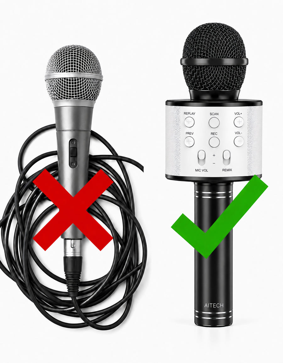 Micrófono Karaoke Bluetooth con Bocina WS858 color Negro