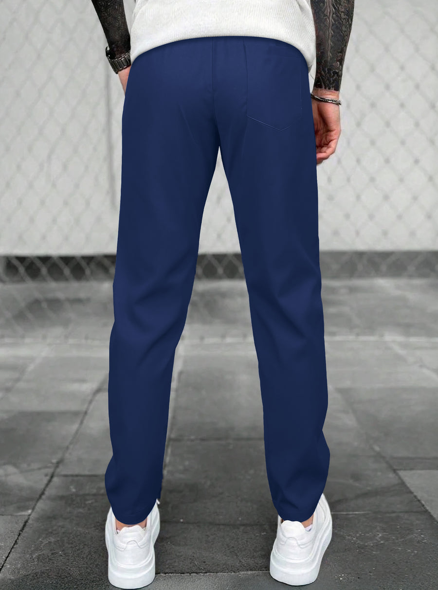 Pantalones Jogger Slim Fit Hombre Deportivos Casuales color Azul