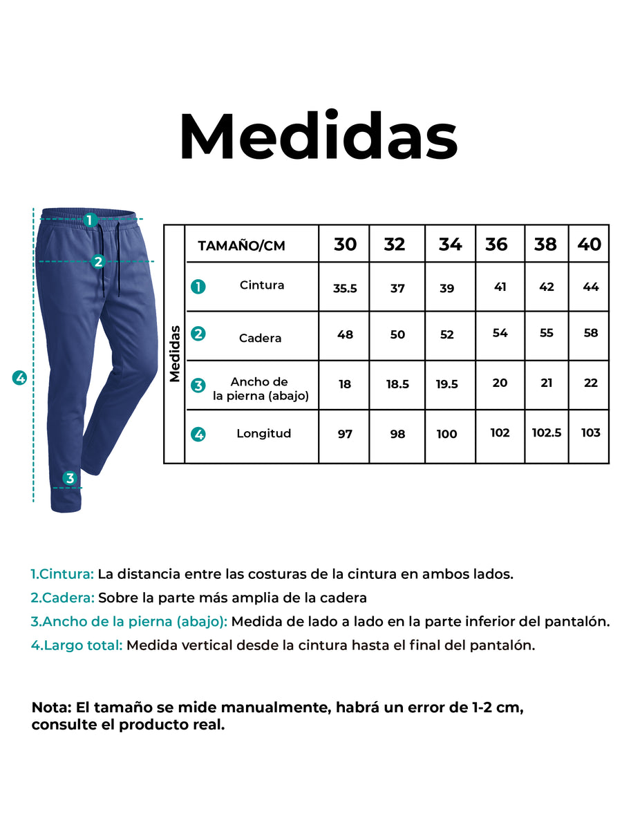 Pantalones Jogger Slim Fit Hombre Deportivos Casuales color Azul