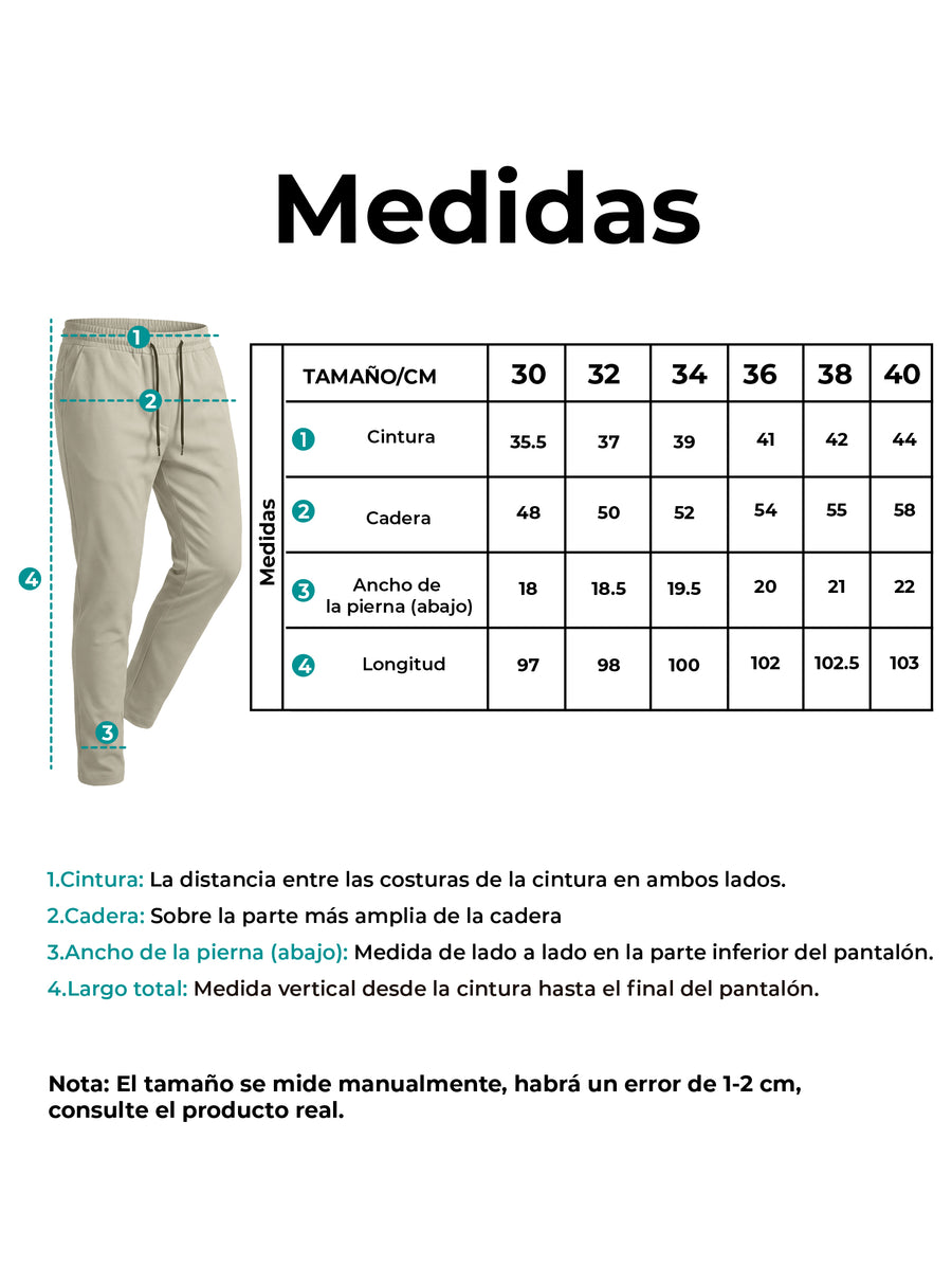 Pantalones Jogger Slim Fit Hombre Deportivos Casuales color Beige