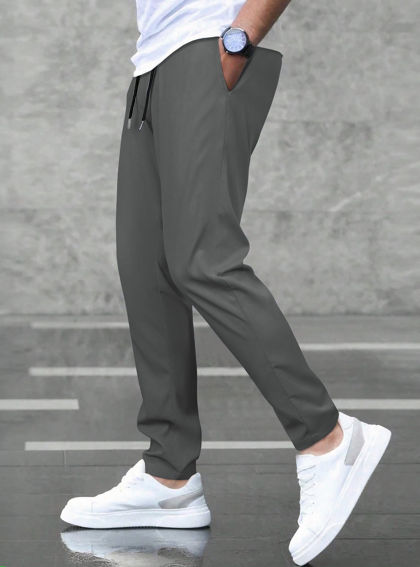 Pantalones Jogger Slim Fit Hombre Deportivos Casuales color Gris
