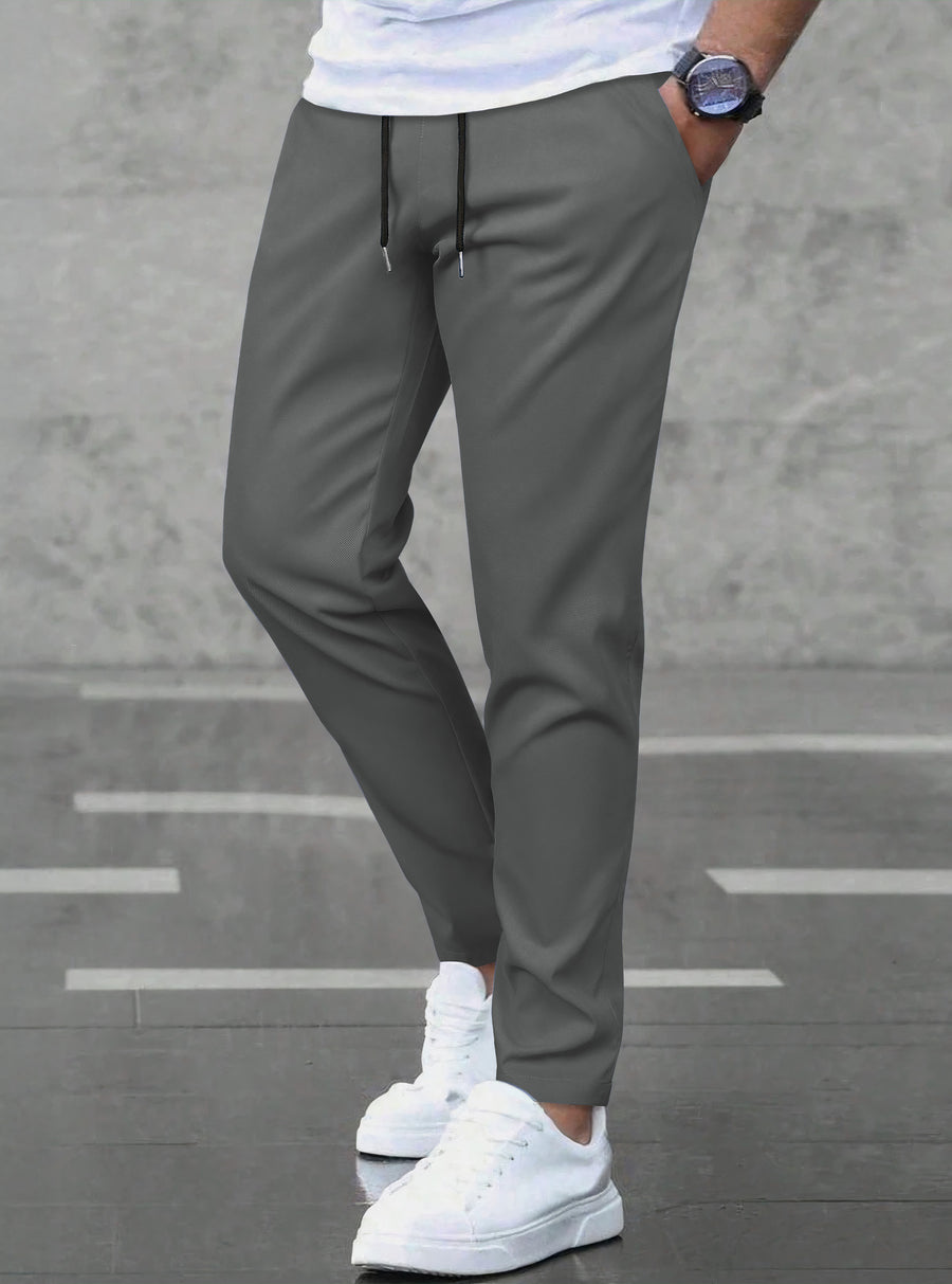 Pantalones Jogger Slim Fit Hombre Deportivos Casuales color Gris