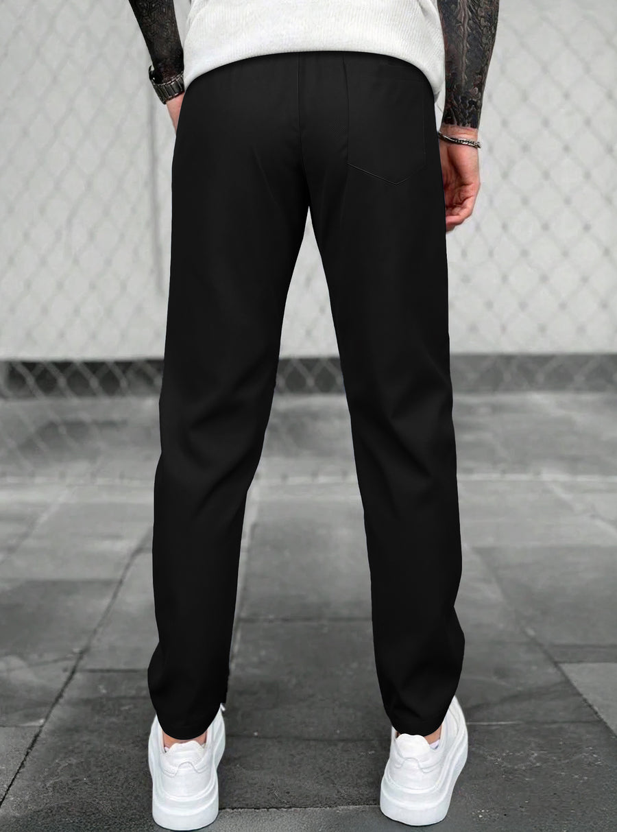Pantalones Jogger Slim Fit Hombre Deportivos Casuales color Negro