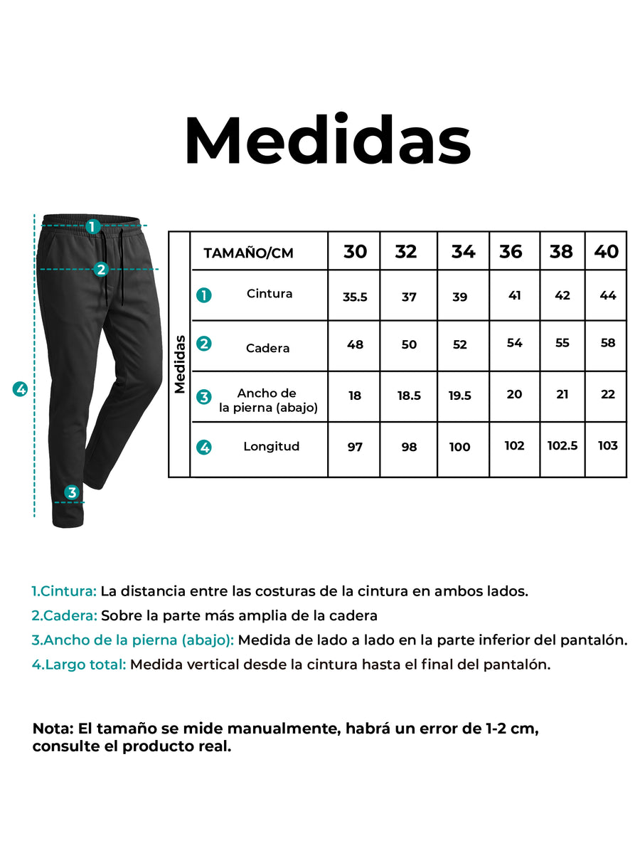 Pantalones Jogger Slim Fit Hombre Deportivos Casuales color Negro