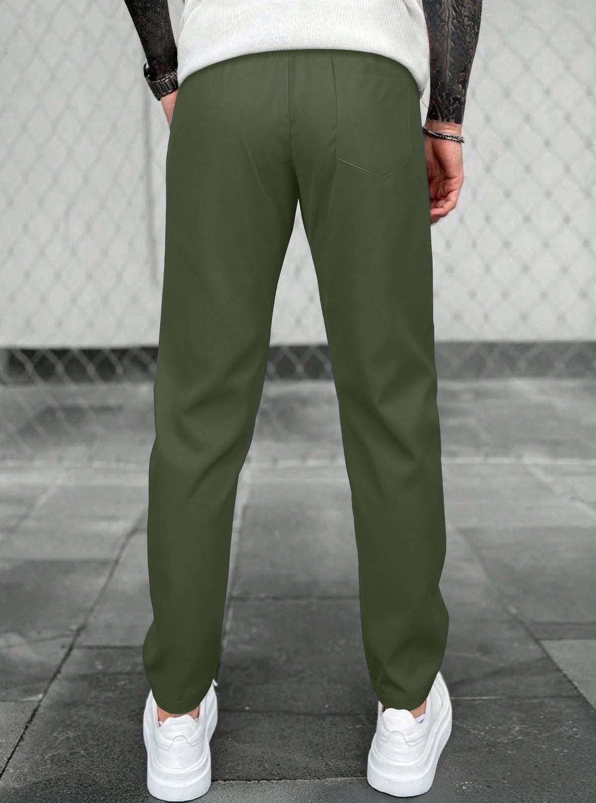 Pantalones Jogger Slim Fit Hombre Deportivos Casuales color Verde Militar