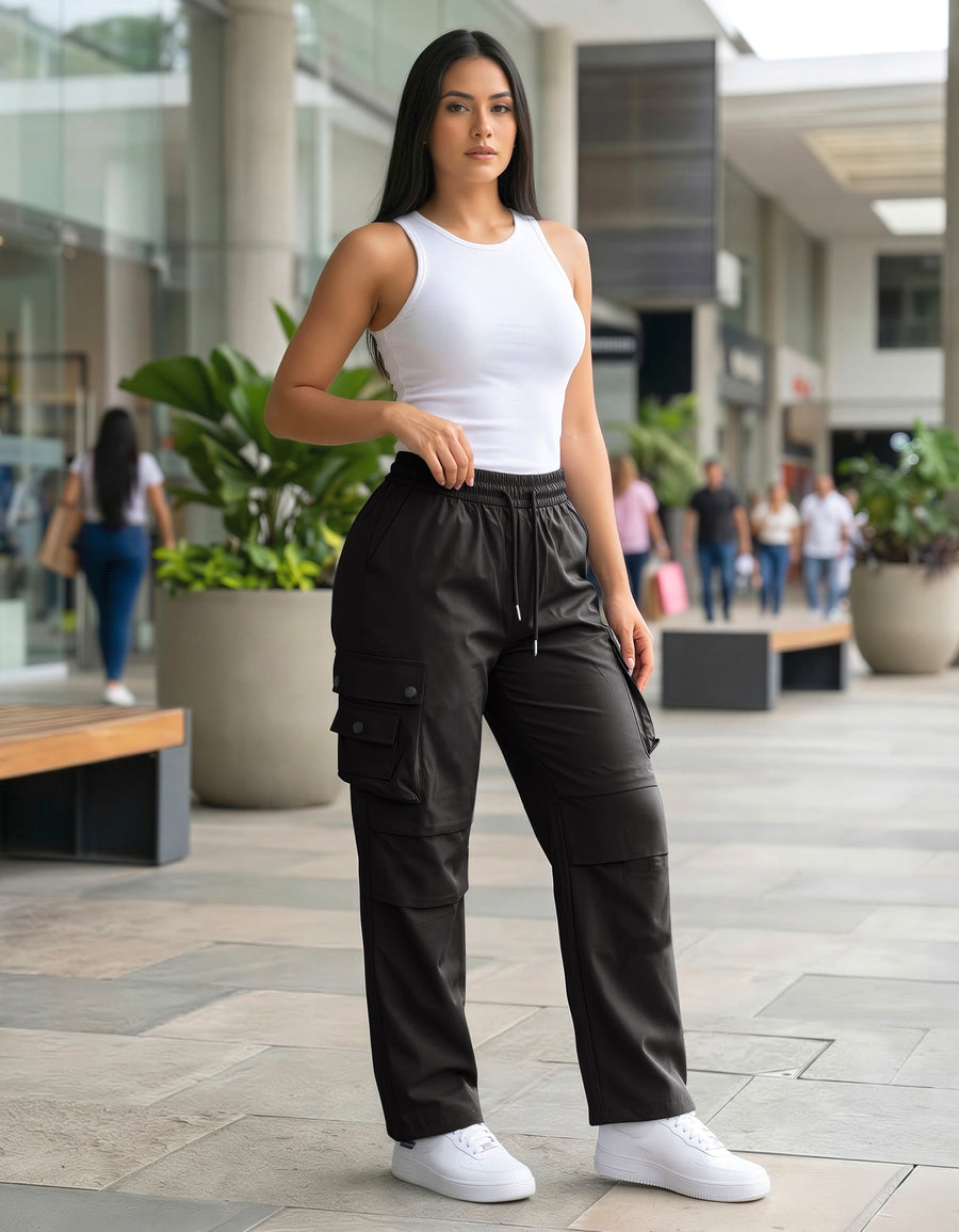 Pants Deportivo Mujer para Gym y Casual color Negro