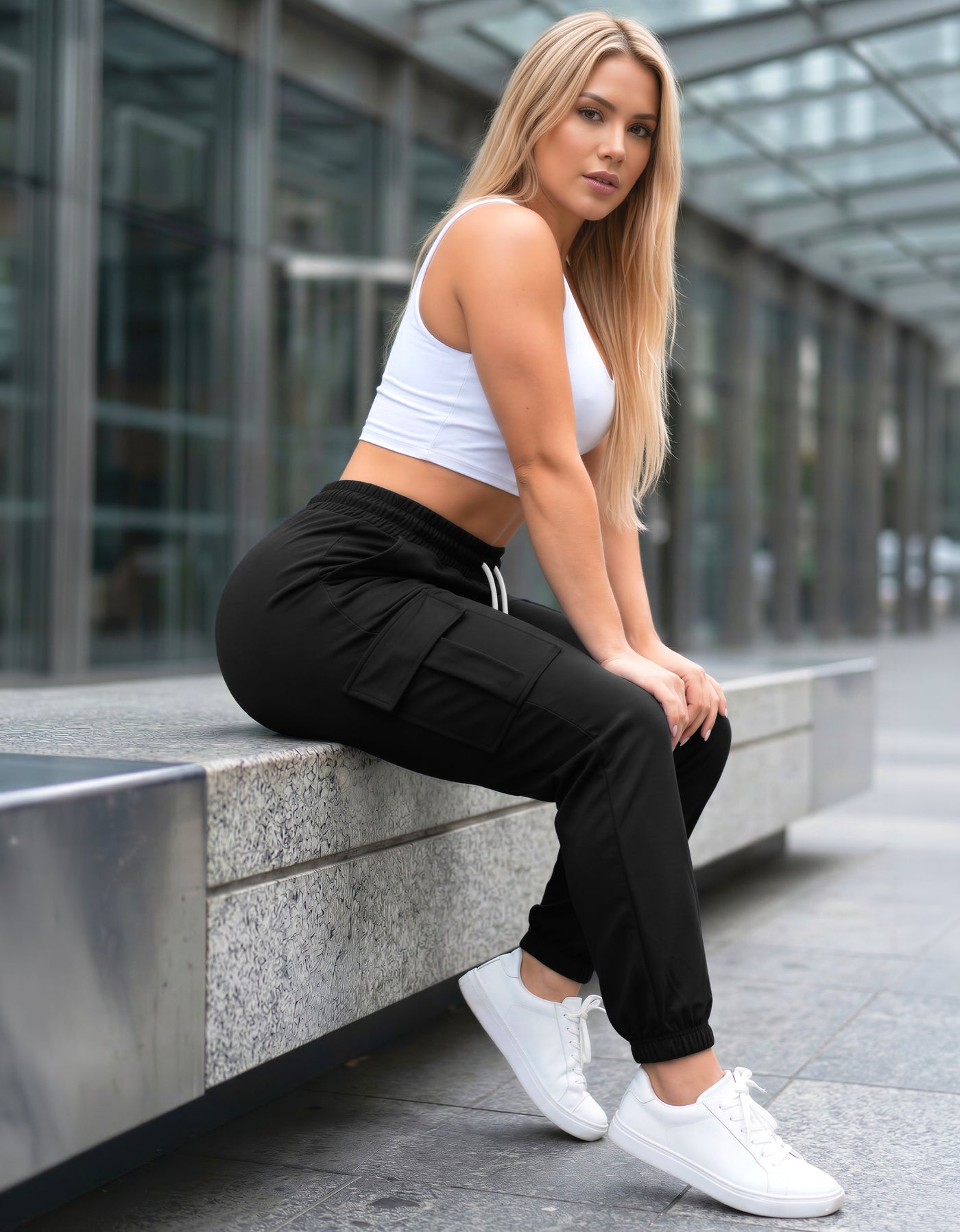 Pants Deportivo Mujer para Gym y Casual color Negro ·2