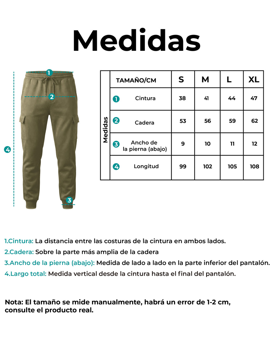 Pants Jogger Cargo Hombre Fleece con Bolsillos Laterales color Taupe