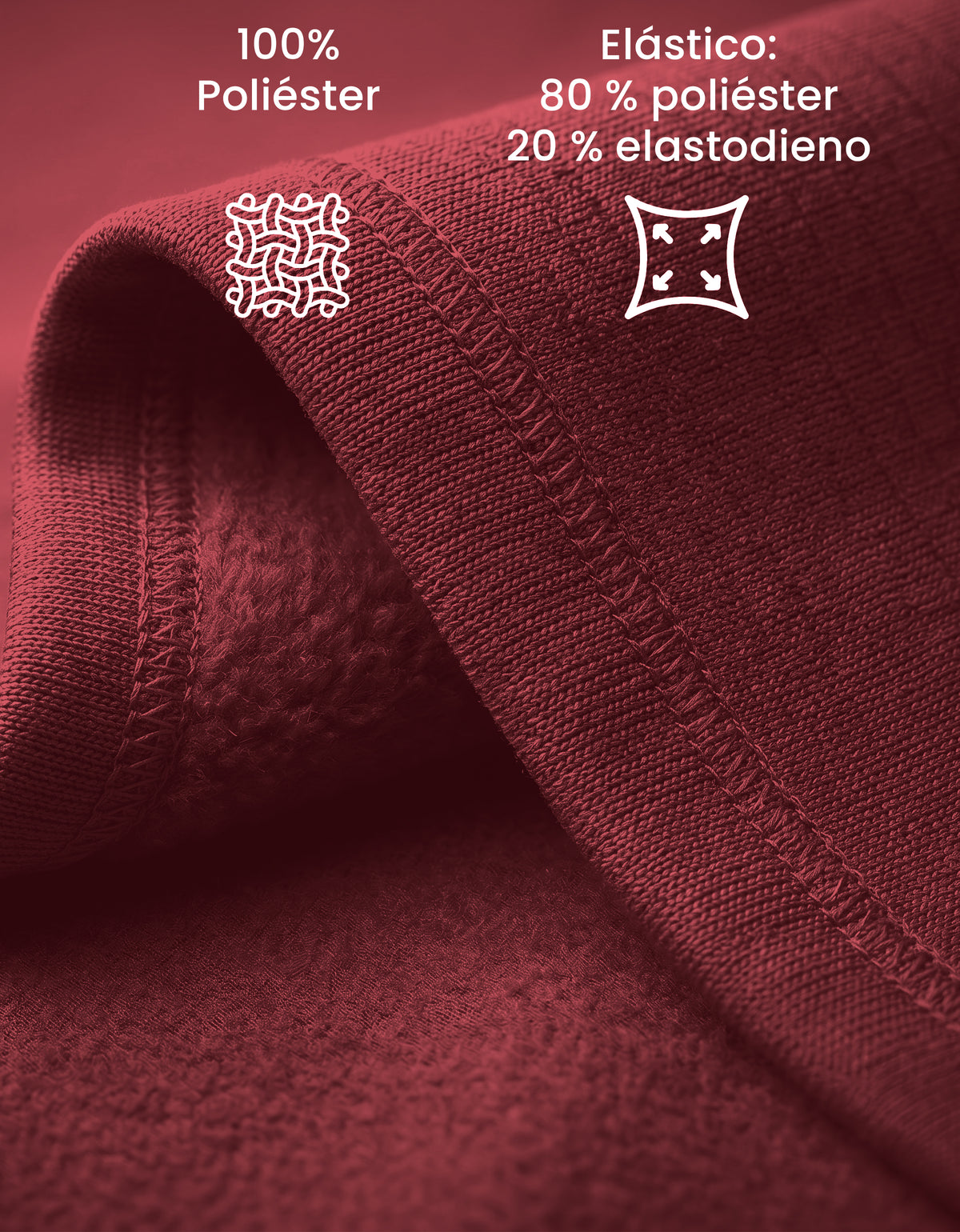 Pants Jogger Cargo Hombre Fleece con Bolsillos Laterales color Vino