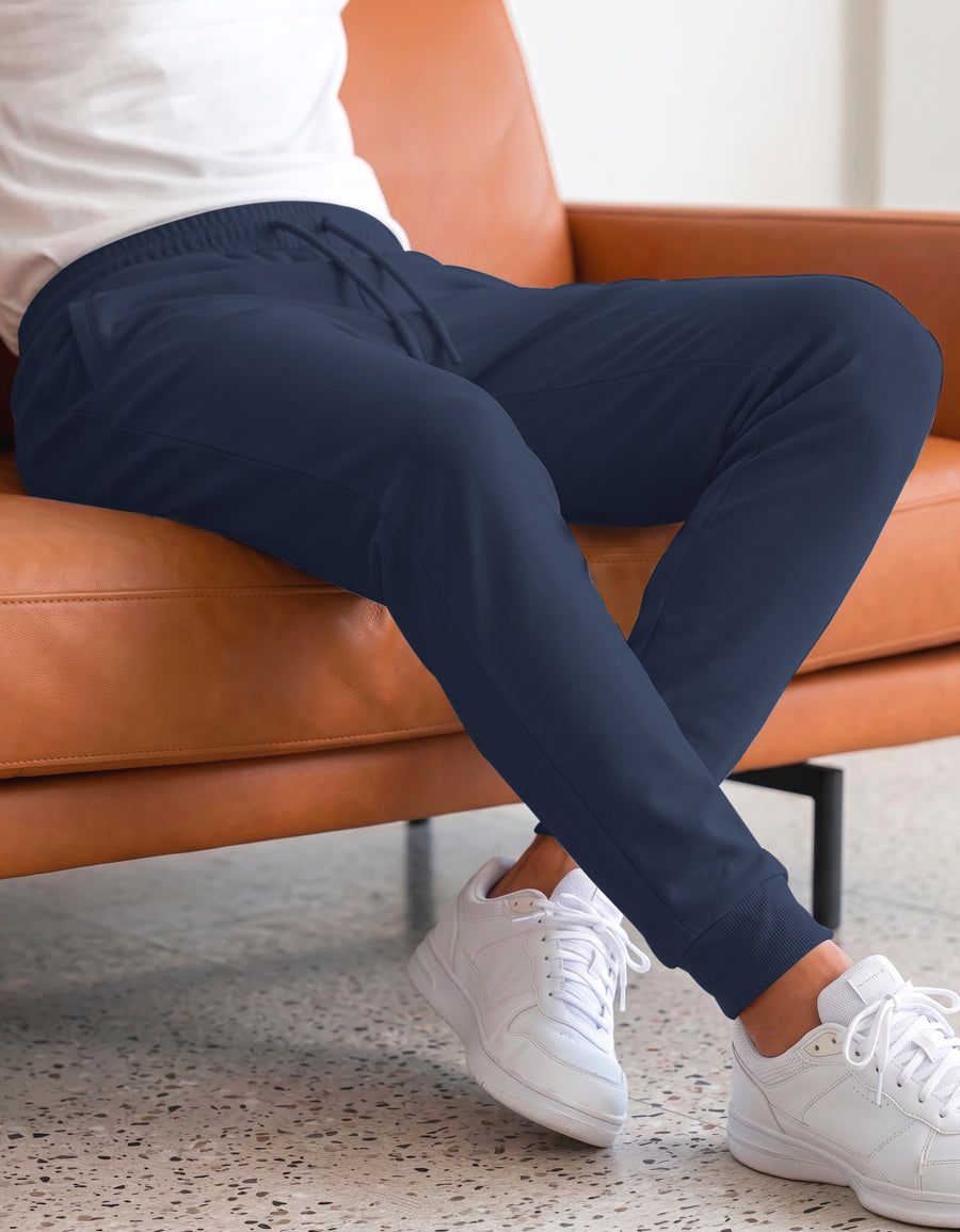 Pants Jogger Hombre Fleece con Bolsillos color Azul Marino