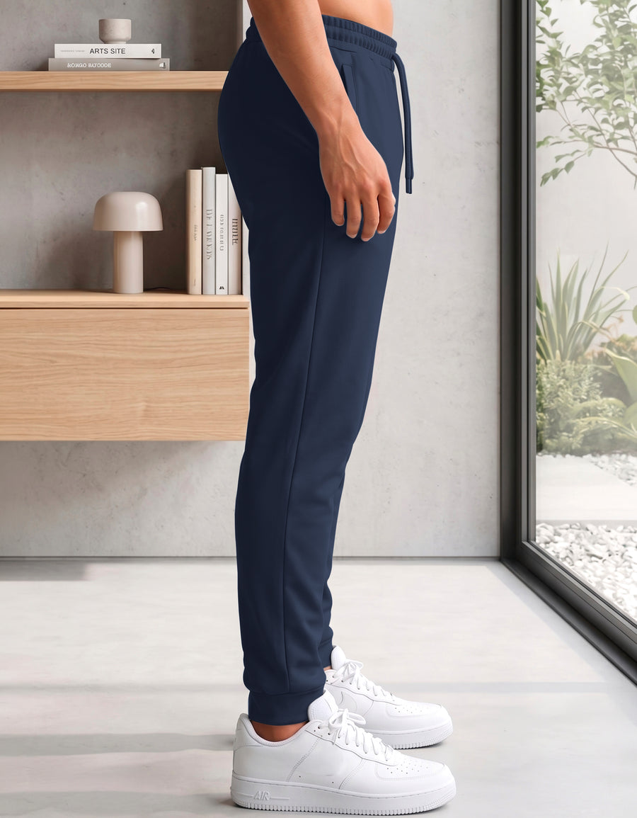 Pants Jogger Hombre Fleece con Bolsillos color Azul Marino
