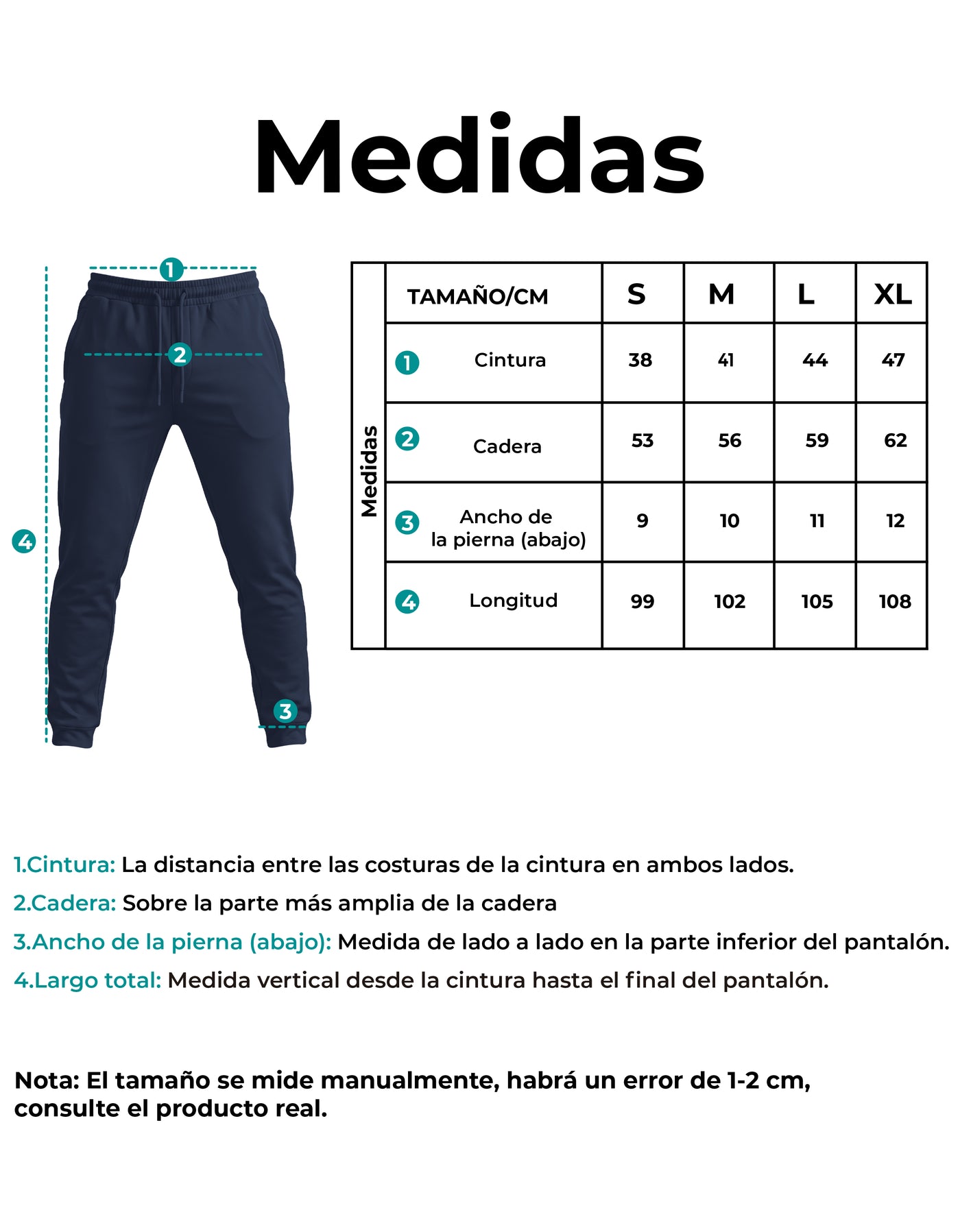 Pants Jogger Hombre Fleece con Bolsillos color Azul Marino