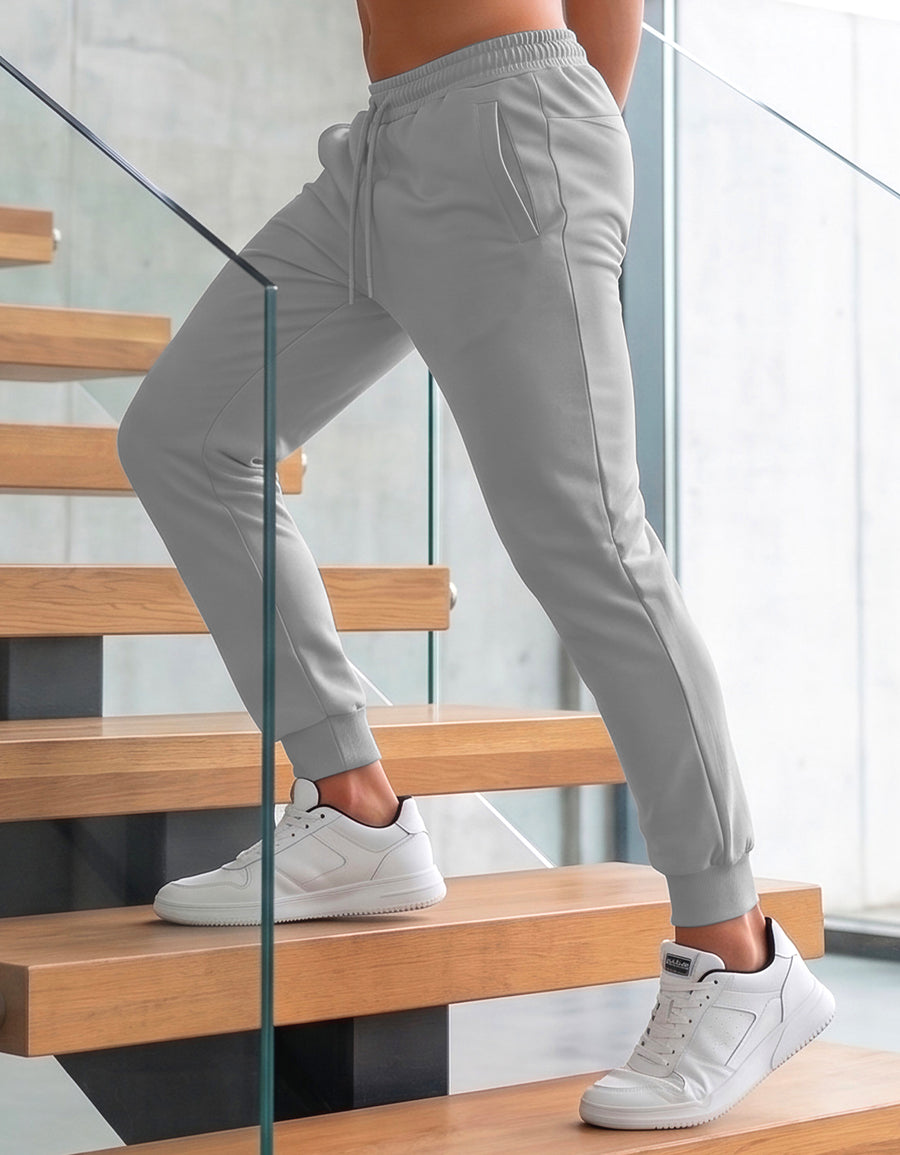 Pants Jogger Hombre Fleece con Bolsillos color Gris Jaspe