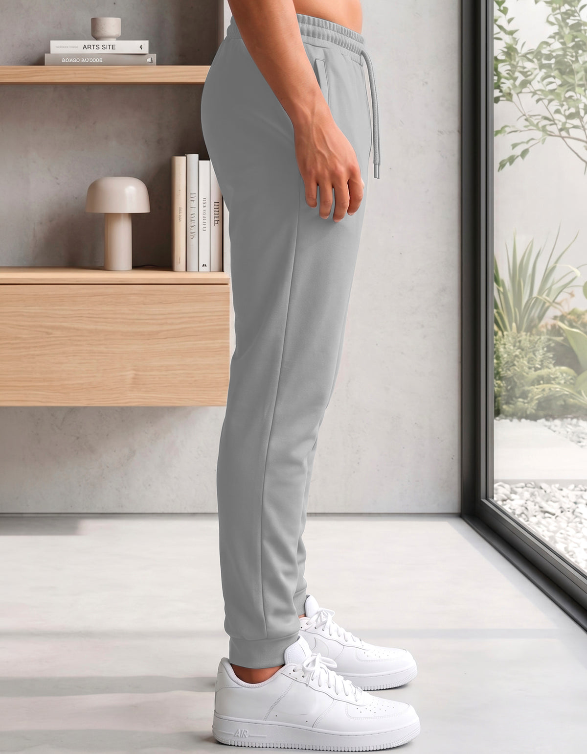 Pants Jogger Hombre Fleece con Bolsillos color Gris Jaspe