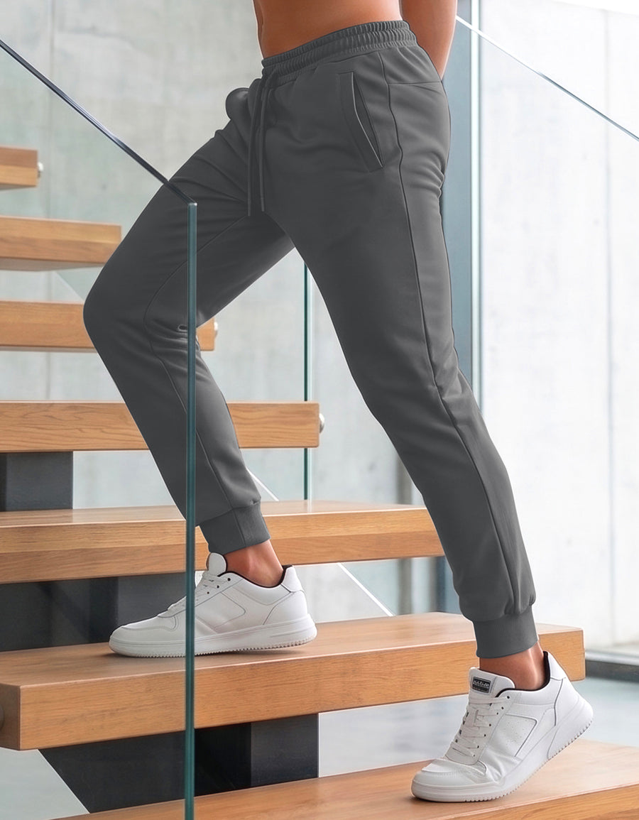Pants Jogger Hombre Fleece con Bolsillos color Gris Oxford